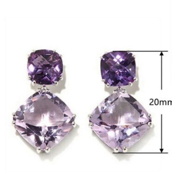 New Sterling Silver Purple Earrings - Picture 3 of 5